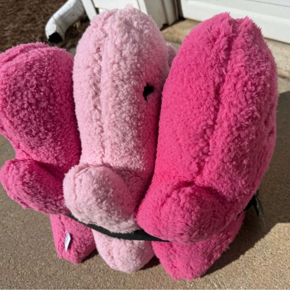 Martha Stewart Set of 3 Pink Plush Ghost Pillows- NWT